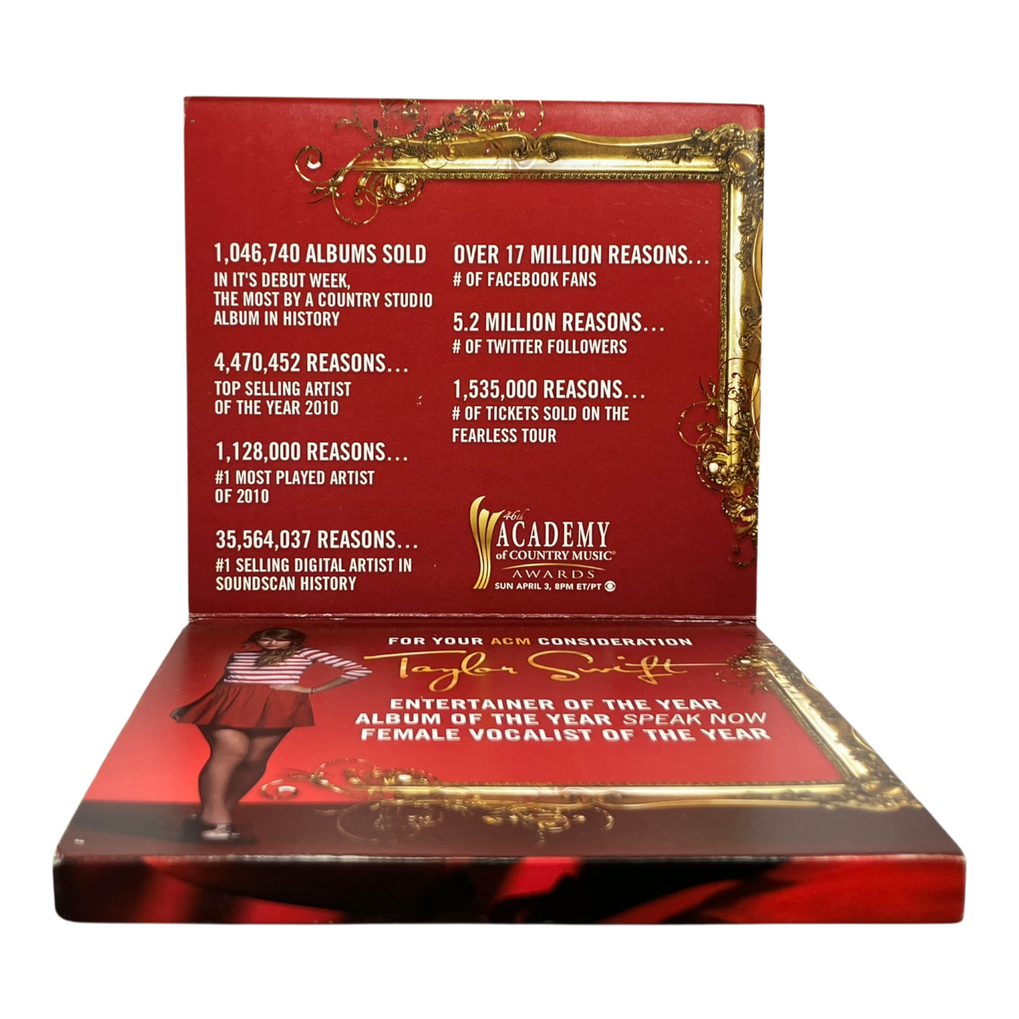 Taylor Swift – Speak Now "Acknowledge The History" ACM Consideration Promo CD PRE-OWNED
