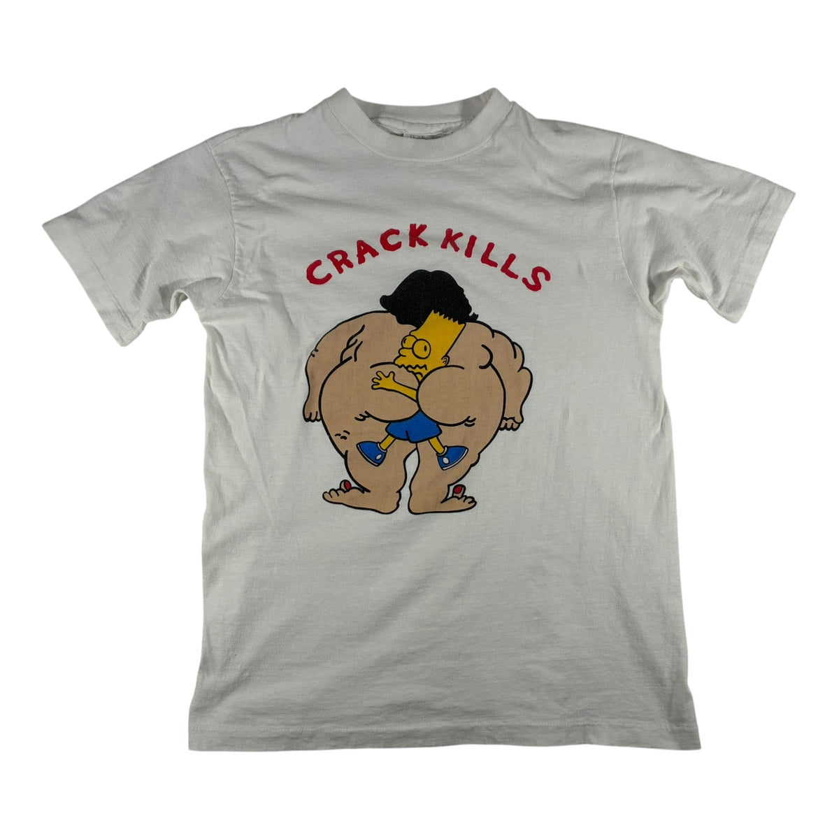 VTG 90s Bart Simpson "Crack Kills" T-Shirt L PRE-OWNED