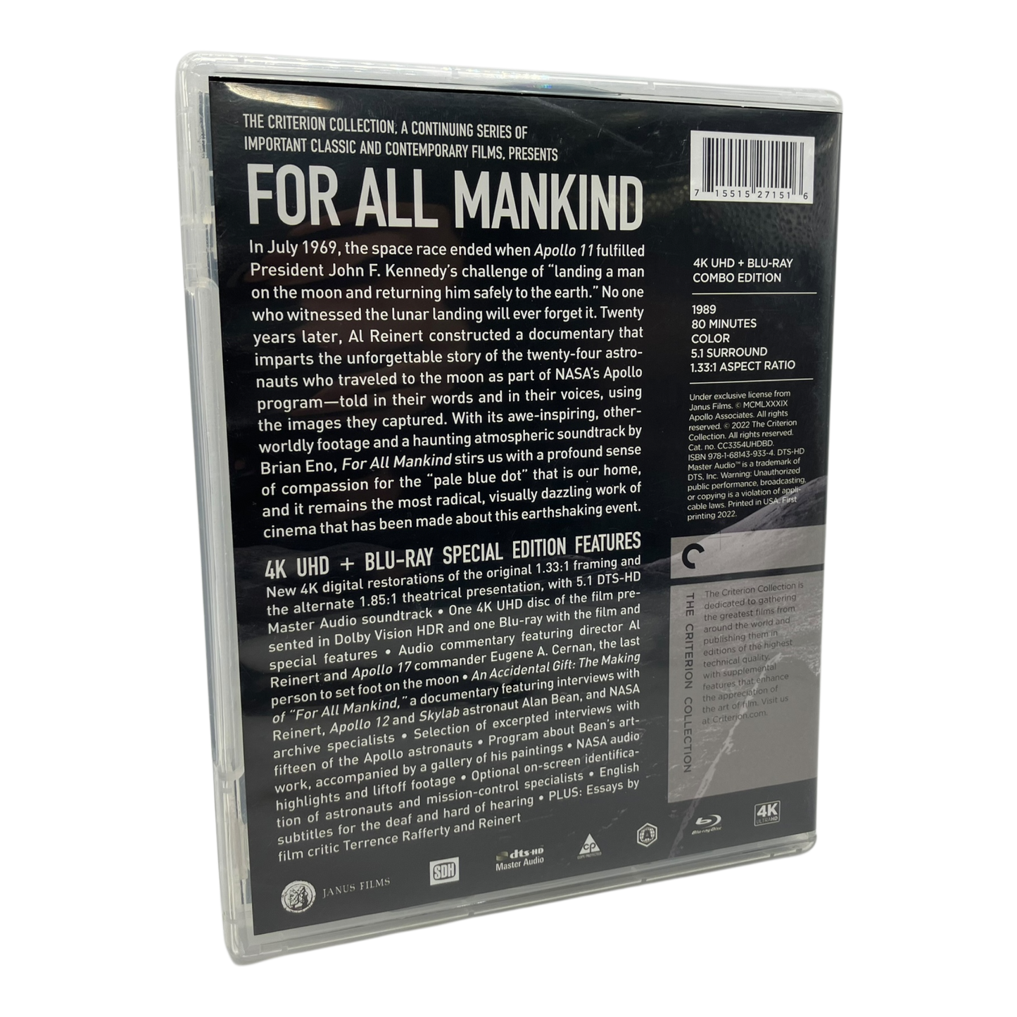 For All Mankind (1989) 4K UHD PRE-OWNED (Criterion)