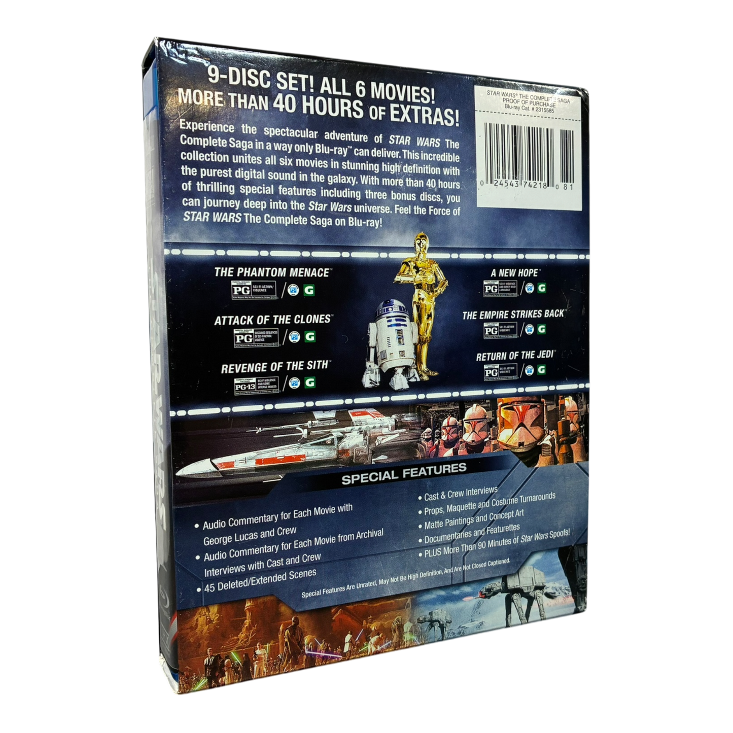 STAR WARS: The Complete Saga (1-6) BLU-RAY PRE-OWNED