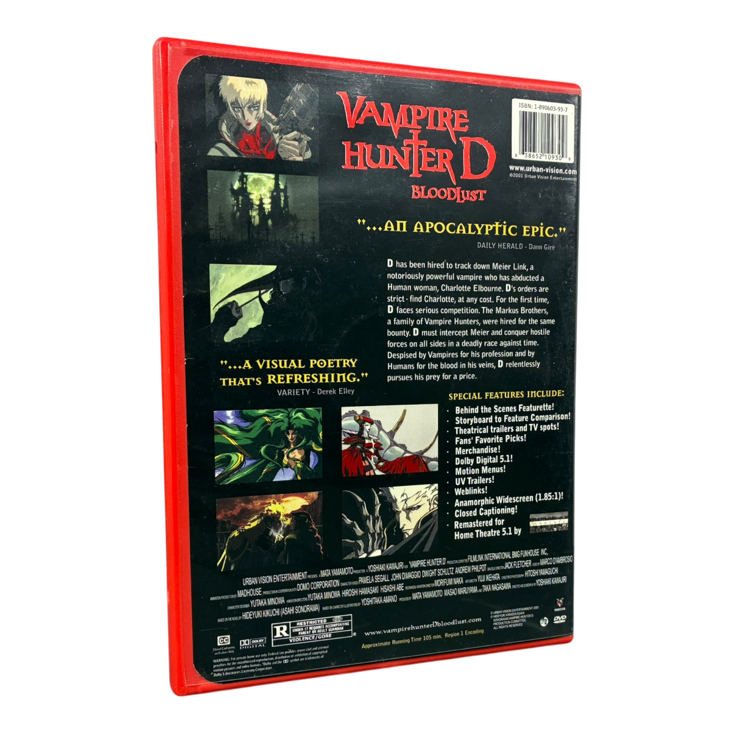 Vampire Hunter D: Bloodlust w/o Slipcover DVD PRE-OWNED
