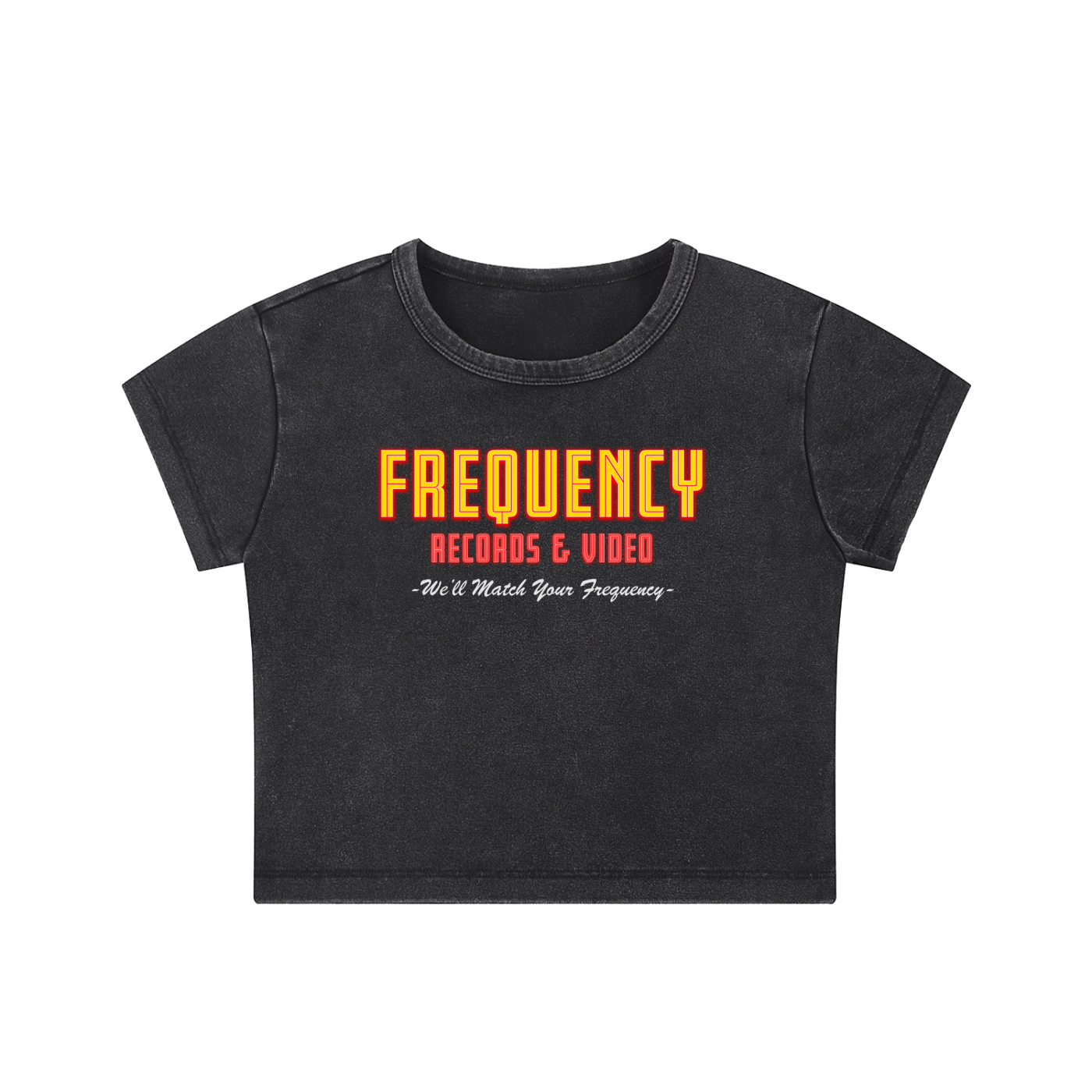 Store Logo Snow Washed Crop Top