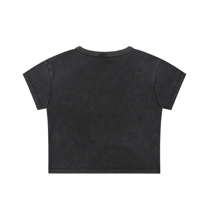 Store Logo Snow Washed Crop Top